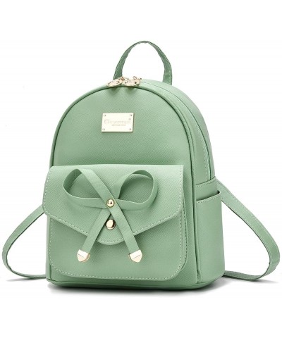 Girls Bowknot Cute Leather Backpack Mini Backpack Purse for Women Green $14.51 Backpacks