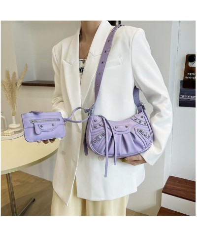 Y2k Purse Crossbody Bags for Women Trendy Shoulder Bag for Women Fall Fashion 2022 Purple $23.21 Shoulder Bags