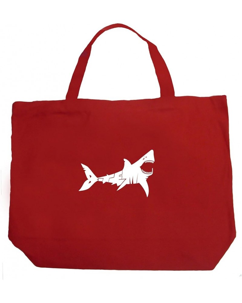 Word Art Large Tote Bag - Bite Me Black Red $11.01 Totes