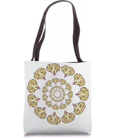 Cute Puppy Dog Faces in Concentric Circles Graphic Art Tote Bag $11.52 Totes