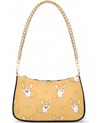 Cartoon Dogs Corgi Shoulder Bag for Women Crescent Bag Handbag with Zipper Closure for Travel Gift Chain Bag $12.00 Shoulder ...