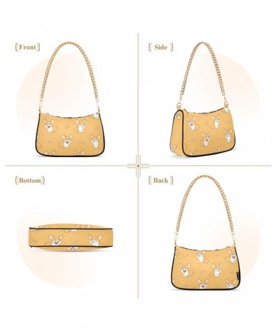 Cartoon Dogs Corgi Shoulder Bag for Women Crescent Bag Handbag with Zipper Closure for Travel Gift Chain Bag $12.00 Shoulder ...