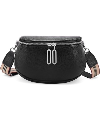 Crossbody Bags for Women Small Genuine Leather Shoulder Purse Cross Body Bag with Wristlet Top Zipper Type 5 Black $12.38 Cro...