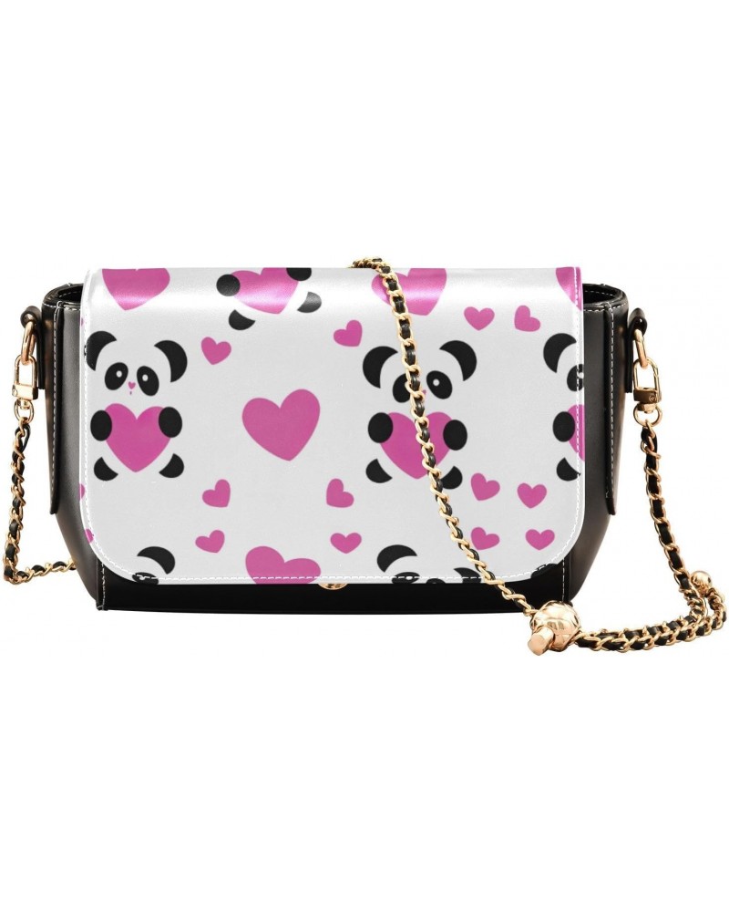 Love Pandas Pink Women's Crossbody Handbags for Womens Women's Shoulder Handbags with Adjustable Strap Little Purse $22.79 Cr...