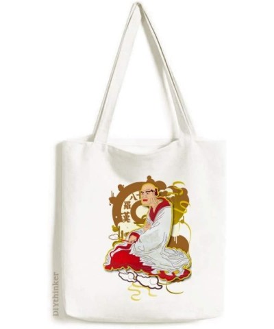 Culture Eighteen Arhats Figure Tote Canvas Bag Shopping Satchel Casual Handbag $15.50 Totes