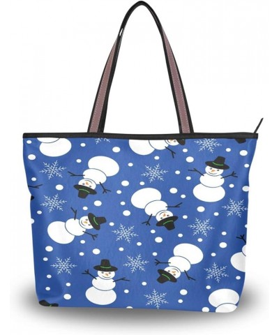 Halloween Pumpkin Tote Purse with Pockets and Compartments,Halloween Pumpkin Tote Bag Zippered Snowman 2 $15.23 Totes