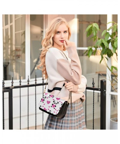 Love Pandas Pink Women's Crossbody Handbags for Womens Women's Shoulder Handbags with Adjustable Strap Little Purse $22.79 Cr...