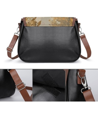 Printed Crossbody Bags Women City Leather Shoulder Bag Satchel Hobo Bags Trendy Sunfelower Color13 $17.20 Hobo Bags