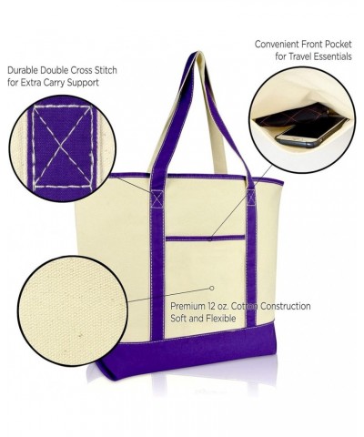 Women's Canvas Tote Bag Shoulder Bags Open Top Purple Monogram A-Z S $10.75 Totes