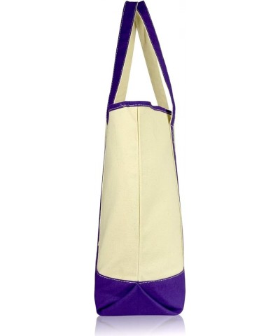 Women's Canvas Tote Bag Shoulder Bags Open Top Purple Monogram A-Z S $10.75 Totes