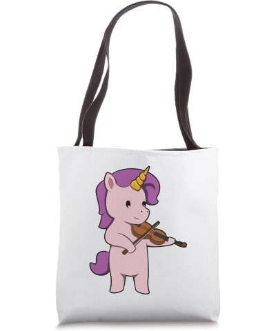 Unicorn Playing The Violin Tote Bag $15.34 Totes