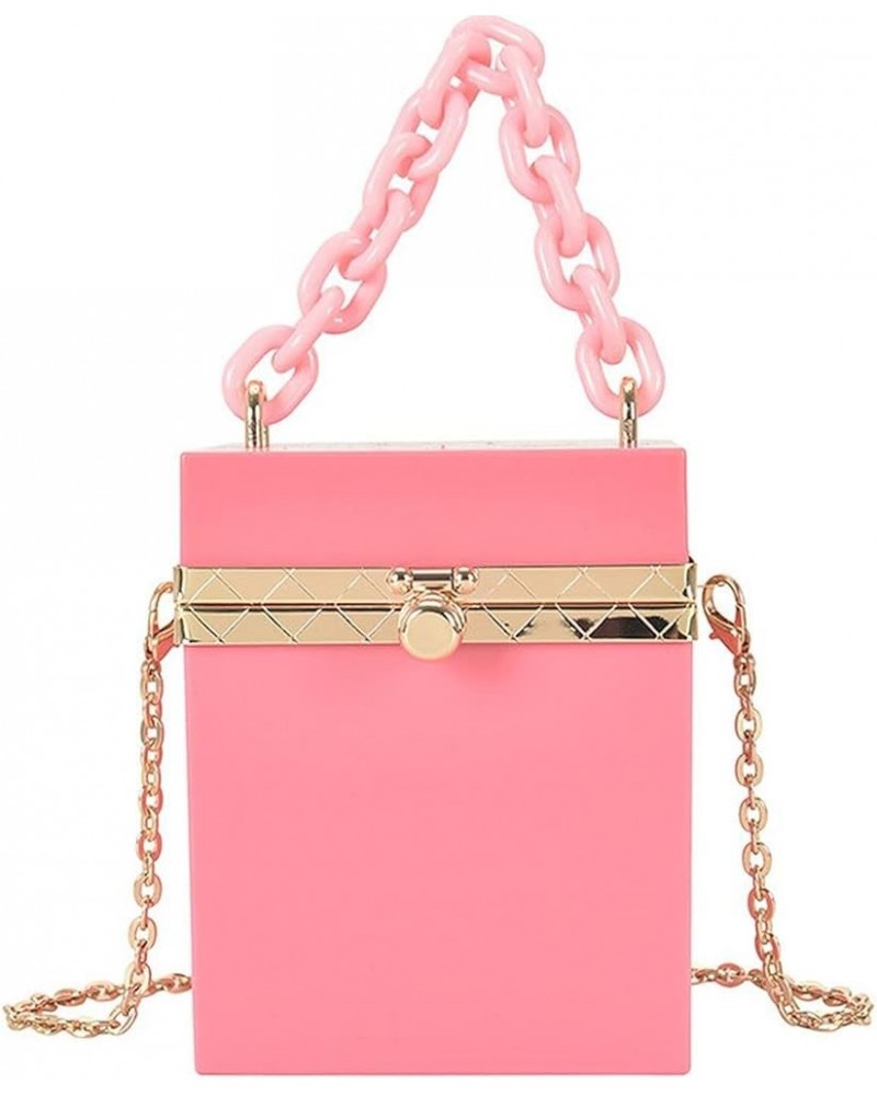 Women's Cute Cube Shape Handbag Magic Shoulder Bag Clutch Bag With Super Long Shoulder Strap C-pink $9.84 Shoulder Bags