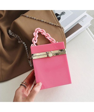 Women's Cute Cube Shape Handbag Magic Shoulder Bag Clutch Bag With Super Long Shoulder Strap C-pink $9.84 Shoulder Bags