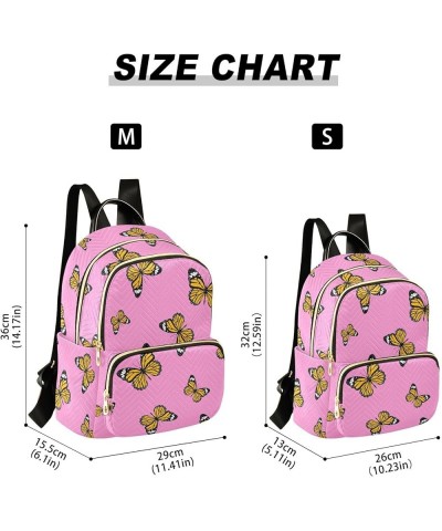 Mini Backpack for Women, Butterfly Pink Travel Backpack Purse for Ladies, Small Bookbag Daypack Shoulder Bag M Multi1171 Smal...