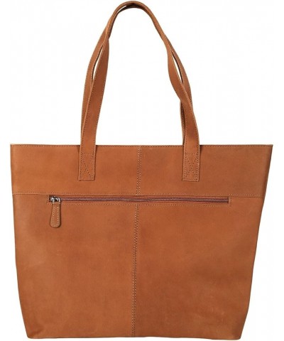 Genuine Leather Purse Large Leather Tote Bag Women's Shoulder Bag Cognac $18.90 Totes