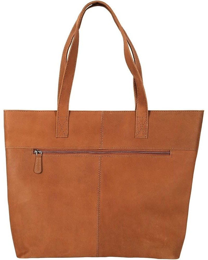 Genuine Leather Purse Large Leather Tote Bag Women's Shoulder Bag Cognac $18.90 Totes