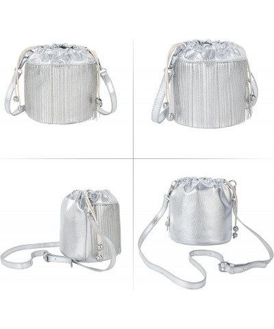 Buddy Handbag Women Rivet Shell Bag Fashion Tassel Shoulder Crossbody Bag Chic Tote Purse Tassels¡ªsilver $23.00 Satchels