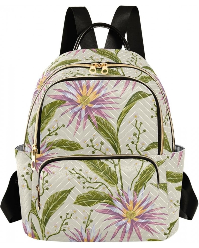 Tropical Flowers and Leaves Exotic Floral Casual Fashion Polyester Travel Rucksack Shoulder Bag Color Small $22.19 Backpacks