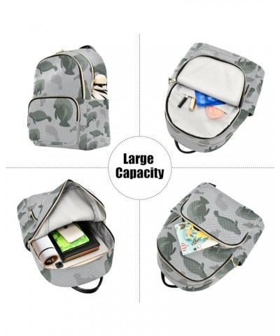 Ocean Women Backpack Manatees Grey Green Anti-Theft Travel Backpack with Luggage Belt Lightweight Handbag Lady Purse Roomy Do...