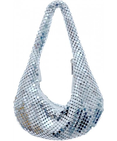 Shoulder Bag Sequin Purse Evening Bag Y2k Purse 2000s Fashion Rave Accessories Evening Bags and Clutches Silver Clutch Silver...