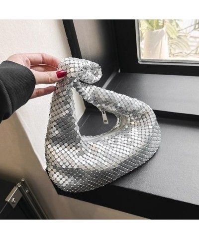 Shoulder Bag Sequin Purse Evening Bag Y2k Purse 2000s Fashion Rave Accessories Evening Bags and Clutches Silver Clutch Silver...