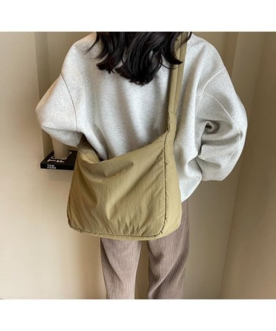 Nylon Tote Bag Quilted Crossbody Bags for Women Tote Bag Aesthetic Vanilla Aesthetic Green $14.00 Crossbody Bags