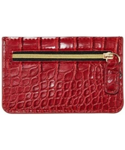 B-Low the Belt Red Faux Crocodile Skin Stitched Card Holder Wallet $6.21 Wallets