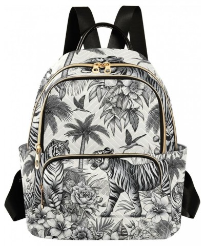 Small Backpack Purse for Women, Tigers Palm Tree Travel Bag Casual Daypack Shoulder Bag Small $15.48 Backpacks