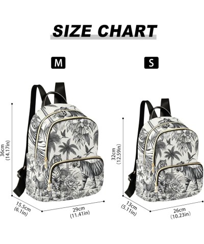 Small Backpack Purse for Women, Tigers Palm Tree Travel Bag Casual Daypack Shoulder Bag Small $15.48 Backpacks