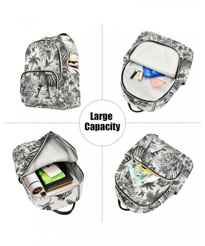 Small Backpack Purse for Women, Tigers Palm Tree Travel Bag Casual Daypack Shoulder Bag Small $15.48 Backpacks