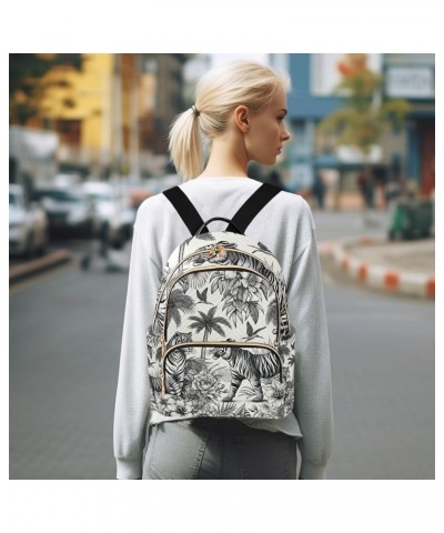 Small Backpack Purse for Women, Tigers Palm Tree Travel Bag Casual Daypack Shoulder Bag Small $15.48 Backpacks