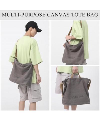 The Tote Bag for Women, Large Canvas Tote Bag with Zipper Fashion Shoulder Crossbody Bag Handbag (Black) C-grey $22.86 Totes