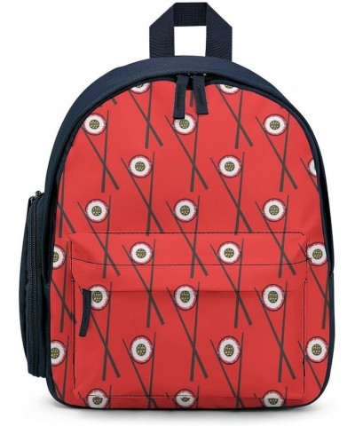 Sushi and Chopsticks Pattern Printed Mini Backpack Purses Small Lightweight Daily Daypack for Men Women Blue-style $17.85 Bac...