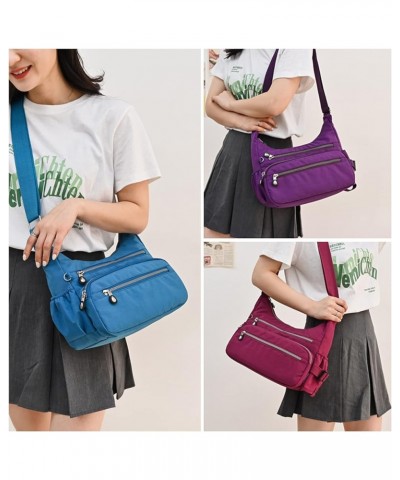 Crossbody Purse Bag Fabric Nylon Multi Pocket Tote Ladies Messenger Handbag Red $13.12 Totes