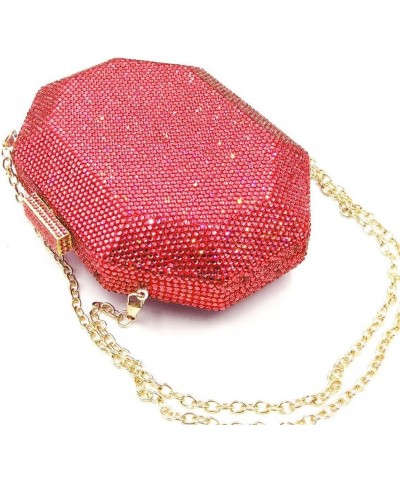 Women's Shoulder Handbags Bling Purses for Women Rhinestones Diamond Purse Rhinestone Clutch Purse for Wedding Party Red $63....