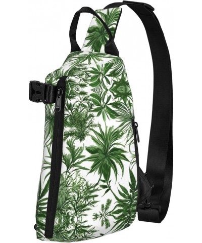 Marble Purple Print Unisex Casual Tactical Daypack Versatile Crossbody Backpack Sling Shoulder Pack Flowering Herbs and Herba...