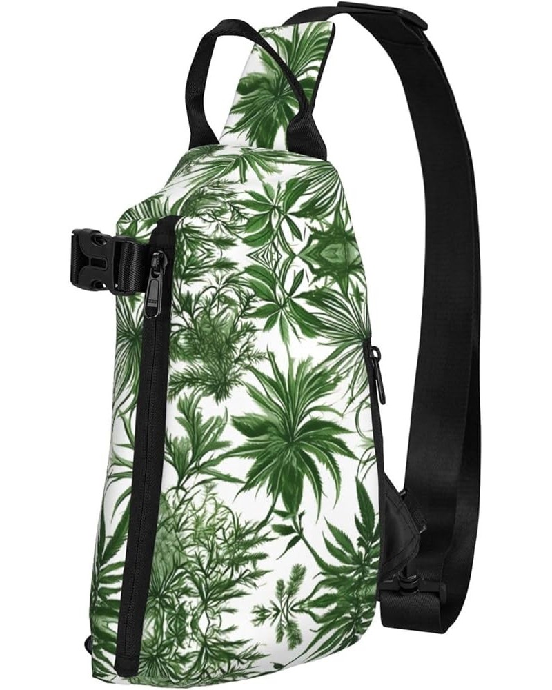 Marble Purple Print Unisex Casual Tactical Daypack Versatile Crossbody Backpack Sling Shoulder Pack Flowering Herbs and Herba...