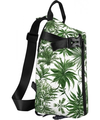 Marble Purple Print Unisex Casual Tactical Daypack Versatile Crossbody Backpack Sling Shoulder Pack Flowering Herbs and Herba...