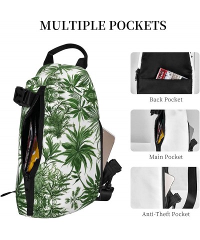 Marble Purple Print Unisex Casual Tactical Daypack Versatile Crossbody Backpack Sling Shoulder Pack Flowering Herbs and Herba...