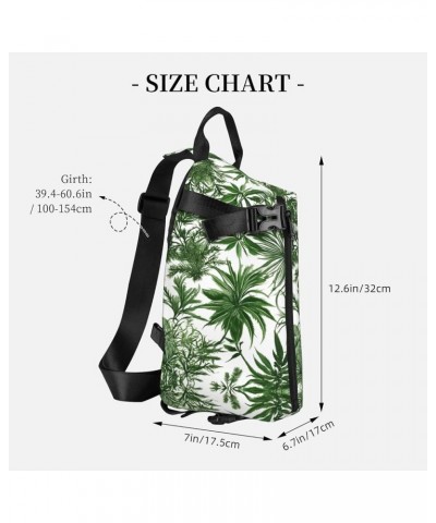 Marble Purple Print Unisex Casual Tactical Daypack Versatile Crossbody Backpack Sling Shoulder Pack Flowering Herbs and Herba...