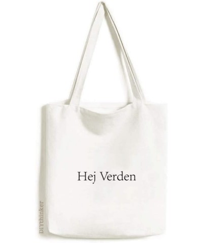 Hello World Danish Art Deco Gift Fashion Tote Canvas Bag Shopping Satchel Casual Handbag $14.88 Totes