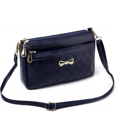 Women Handbags Shoulder Bags Small Square Soft PU Leather CrossBody Ladies Bags Blue $9.98 Crossbody Bags