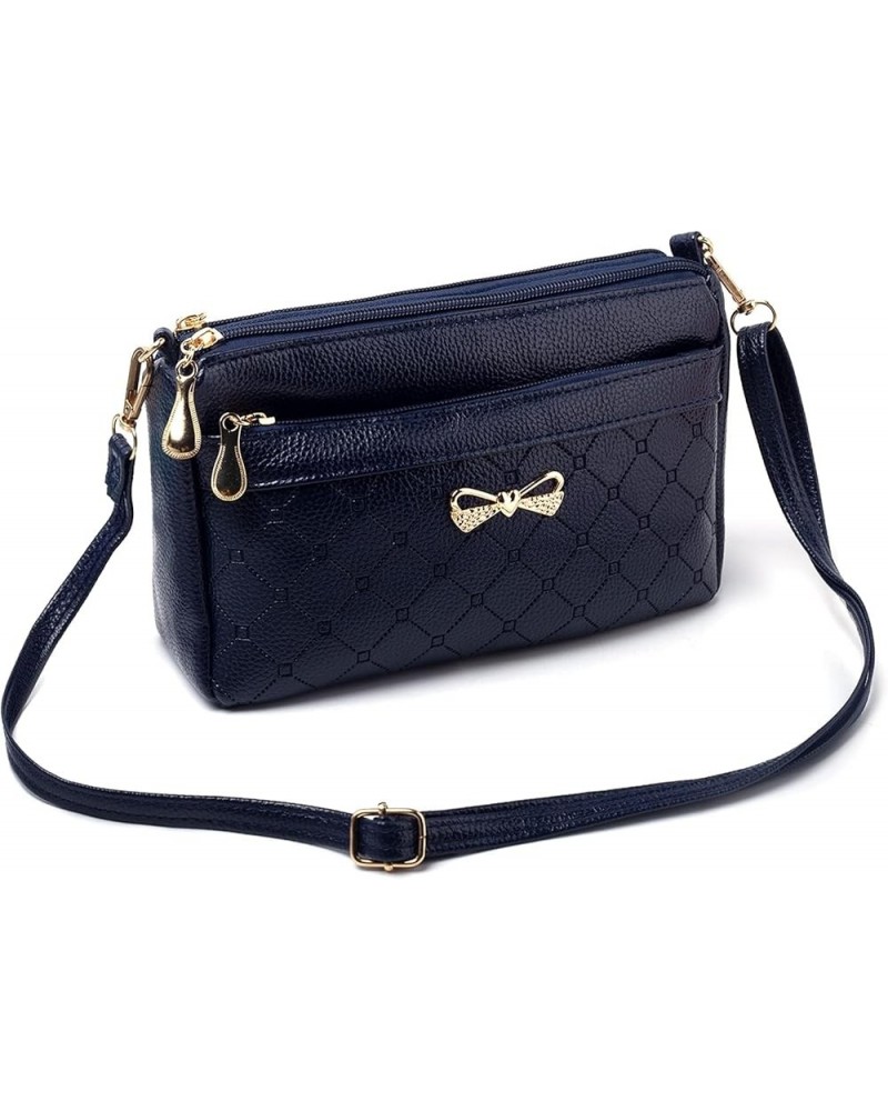 Women Handbags Shoulder Bags Small Square Soft PU Leather CrossBody Ladies Bags Blue $9.98 Crossbody Bags