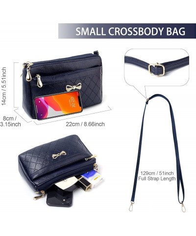 Women Handbags Shoulder Bags Small Square Soft PU Leather CrossBody Ladies Bags Blue $9.98 Crossbody Bags