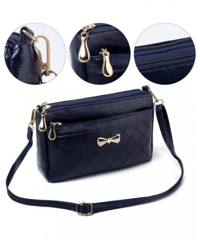 Women Handbags Shoulder Bags Small Square Soft PU Leather CrossBody Ladies Bags Blue $9.98 Crossbody Bags