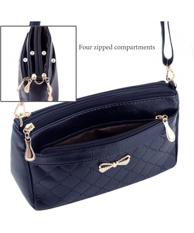 Women Handbags Shoulder Bags Small Square Soft PU Leather CrossBody Ladies Bags Blue $9.98 Crossbody Bags