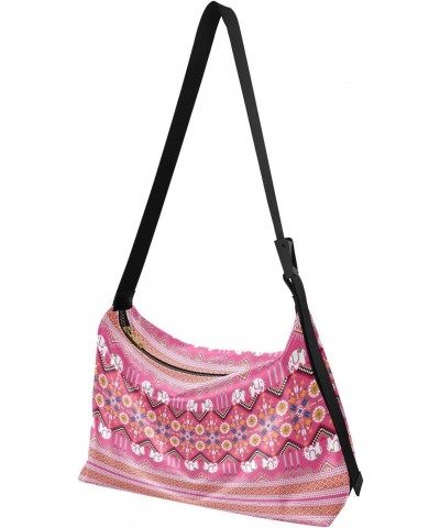 Tribal Ukrainian Geometric Hobo Crossbody Bags for Women Leather Large Shoulder Bag Cross Body Traditional Oriental Pattern T...