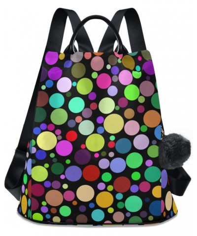 Abstract Circles Colors Backpack for Women, Fashion Anti Theft Casual Daypack Shoulder Bag Purse for Travel Work 15 inches $1...