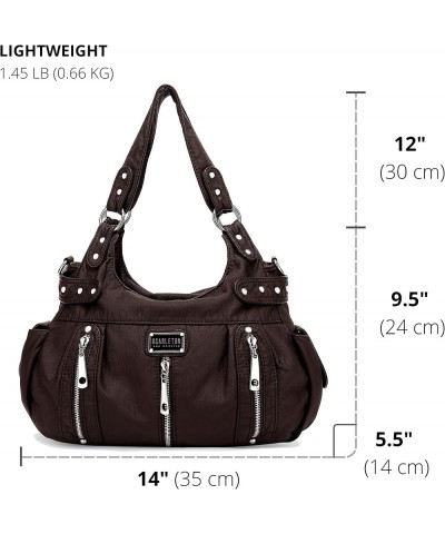 Purses for Women Large Hobo Bags Washed Vegan Leather Shoulder Bag Satchel Tote Top Handle Handbags, H1292 Coffee $26.99 Shou...