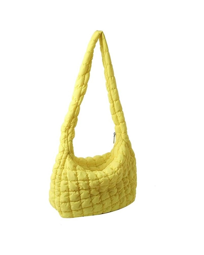 Quilted Puffer Tote Bags for Women Lightweight Quilted Padding Shoulder Bag Satchel Handbag Zip Puffer Bag Green L-yellow $11...